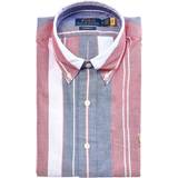 Multifarvet - Skjortekrave Overdele Polo Ralph Lauren Stripe Short Sleeve Oxford Shirt - Blue/Red