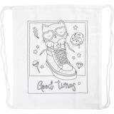 Hvid Gymnastikposer Creativ Company Gym Bag with Print
