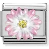 Gul Charms & Vedhæng Nomination Classic Composable Flower Charm - Silver/Pink/Yellow