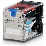 Omron Elektronikskabe Omron Relæ, plug-in, 14-pin, 4PDT, 5A, mech & LED-indikatorer,Aflåselig skub til testknap, label facilitet