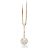 Scrouples Pendant with Cultured - Gold/Pearl/Diamonds