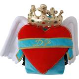Dolce & Gabbana Dame Rygsække Dolce & Gabbana Womens Red Blue Heart Wings DG Crown School Backpack Multicolour Leather One Size