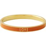 Armbånd Design Letters Love Candy Bangle Bracelet - Gold/Orange