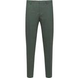 Selected Grøn - Uld Bukser & Shorts Selected Lightweight Linen Blend Tailored Trouser - Green/Shadow