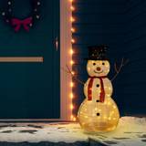 Hvid - Lærred Dekorationer vidaXL dekorativ julesnemand 90 cm med luksuriøst stof Juletræ