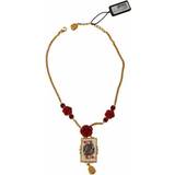 Harpiks Halskæder Dolce & Gabbana Flower Card Deck Pendant Necklace - Gold/Red