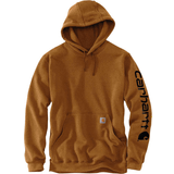 30 - Bomuld Overdele Carhartt Men's Loose Fit Midweight Logo Sleeve Graphic Hoodie - Brown