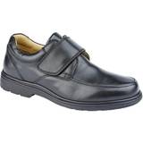 Herre Sko Roamers Mens Leather Shoes (9 UK) (Black)