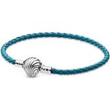 Pandora Læder Armbånd Pandora Moments Seashell Bracelet - Silver/Turquoise