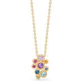 Guld Halskæder Mads Z Luxury Rainbow Pendant Necklace - Gold/Multicolour