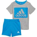 Blå Øvrige sæt Børnetøj adidas Infant Essentials Tee & Shorts Set - Medium Grey Heather/Bright Blue (H65822)