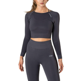 ICANIWILL Overdele ICANIWILL Define Seamless LS Crop Top Women - Graphite