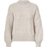 Ballonærmer - Brun - Dame Sweatere Object Cable Knit Jumper