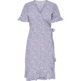 Dame - Lilla Kjoler Only Olivia Wrap Short Dress - Violet