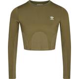32 - Grøn T-shirts & Toppe adidas Originals Langærmet top med seledetalje kakigrøn-Blå Kakifarvet