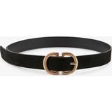 Dame - Guld Jeans Pieces Juv Suede Jeans Belt