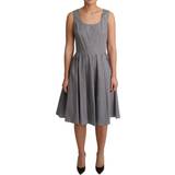 48 - Beige - Bomuld Kjoler Dolce & Gabbana Women's Geometric Cotton A-Line Dress DR2773-38 IT40