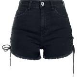 Urban Classics 4 Bukser & Shorts Urban Classics Ladies Ladies Highwaist Denim Lace Up Shorts washed