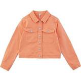 Little Pieces Pink Overtøj Little Pieces Emla Denim Jacket - Peach Cobber/Light Wash (17122142)