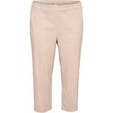 Kaffe 48 - Elastan/Lycra/Spandex Bukser & Shorts Kaffe Curve Masana Gorgeous Trousers - Beige Mottled