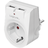LogiLink Stikkontakter LogiLink Socket adapter 1x CEE 7/3 2x USB-A
