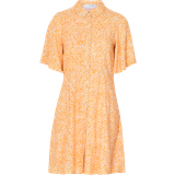 38 - Orange Kjoler Selected Femme Slfjalina 2/4 Short Shirt Dress Hverdagskjoler