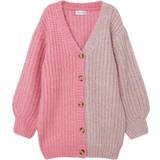 Drenge - Pink Trøjer Name It Long Sleeved Knitted Cardigan