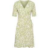 6 - Dame - Grøn Kjoler Saint Tropez Mina Wrap Dress - Celadon Green Brushed Flowers
