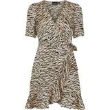 L - Zebra Kjoler Pieces Juliet Wrap Dress - Nomad