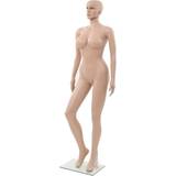 Malertilbehør vidaXL Sexet kvindelig mannequin med glassokkel beige 180 cm