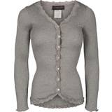 10 - Silke Tøj Rosemunde Vintage Lace Cardigan - Light Grey Melange