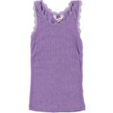 Silke Toppe Børnetøj Joha Wool/Silk Undershirt - Purple w. Pointelle (76490-197 -15203)