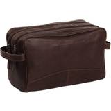 The Chesterfield Brand Lynlås Toilettasker & Kosmetiktasker The Chesterfield Brand Toiletry Bag Stefan Made of Leather Large Cosmetics Case for Men and Women for Travel, Brown, L