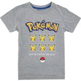 Piger - Pokemon Børnetøj Pokémon Kid's Pikachu Faces T-shirt - Heather Gray