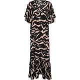 48 - Sort - V-udskæring Kjoler Part Two Othenia Dress - Black Zebra Print