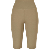 5XL - Dame - L32 Shorts Urban Classics Ladies Organic Stretch Jersey Cycle Shorts - Khaki