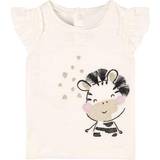 Mayoral Piger Overdele Mayoral Ecofriends Zebra Short Sleeve T-shirt Baby Girl - Off white (22-01024-003)