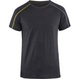 Asymmetriske - Gul - Uld Tøj Blåkläder T-shirt merino uld, Antracitgrå/Gul