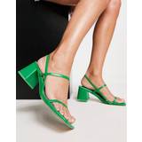 40 - Grøn Sandaler med hæl Public Desire Just Realise Sorte sandaler med mellemhøj hæl og stropper i PU PU
