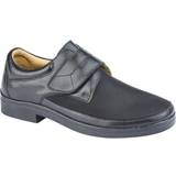 Herre Sko Roamers Mens Leather Shoes (10 UK) (Black)