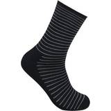 Stribede - Viskose Undertøj Life Wear Diabetic Socks with Roll Top in Bamboo - Black Stripe