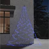 Blå Juletræer vidaXL LED-juletræ til væg med metalkrog 260 LED'er 3 m inde & ude blå Juletræ