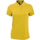 12 - Dame - Gul Overdele Sols Women's Prime Pique Polo Shirt - Gold