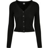 Urban Classics Ladies Short Rib Knit Cardigan - Black