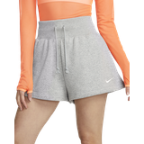 50 - Dame Shorts Nike Women Sportswear Phoenix Fleece High Waisted Shorts - Dark Gray Heather/Sail