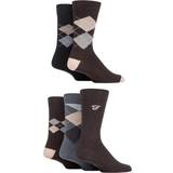 FARAH Herre Undertøj FARAH Patterned Striped and Argyle Cotton Men's Socks 5-pack - Argyle Brown