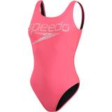 32 - Pink Badetøj Speedo Logo Deep U-Back Swimsuit - Fluo Pink