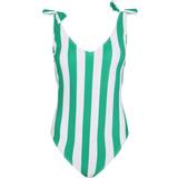 18 - Dame - Grøn Badetøj LTS Tall Green Stripe Swimsuit - Green