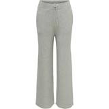 Loose Fitted Rib Trousers - Grey/Light Grey Melange (15222613)