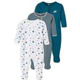 Stribede Pyjamasser Børnetøj Name It Snap Button Nightsuit 3-pack - Legion Blue (13194779)